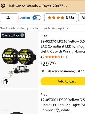 PIAA Yellow 3.5" LED Fog Lights (Pair)